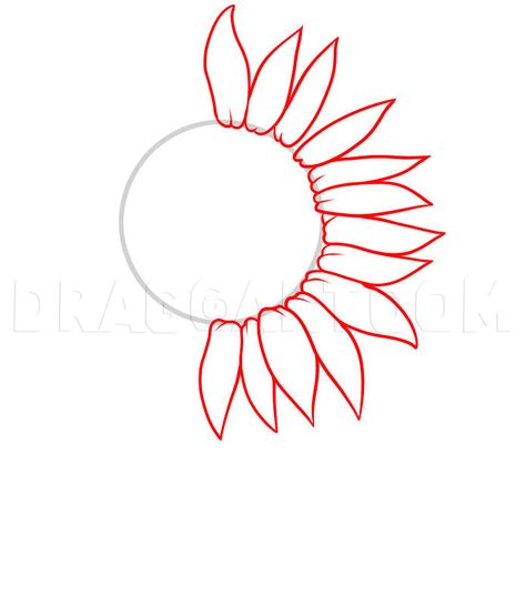 Minimalist Flower Drawing, Sunflower Mural, Draw A Sunflower, Trin For Trin Tegning, Paintings Diy, Sunflower Sketches, Batik Ideas, Child Drawing, Doodle Bug