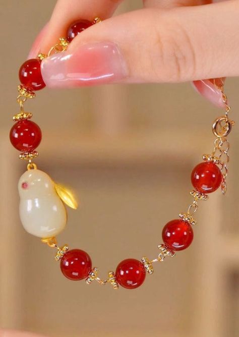 Style Red Jade Rabbit Pearl Charm Bracelet – Omychic Jade Rabbit, Pearl Charm Bracelet, Red Jade, Daily Hairstyles, Pearl Charms, Vietnam, Jade, Charm Bracelet, Bracelet