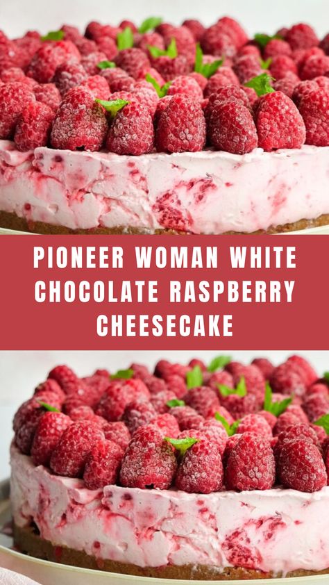 Pioneer Woman White Chocolate Raspberry Cheesecake Pioneer Woman Cheesecake, Lemon Raspberry Desserts, Rasberry Cheesecake, Raspberry White Chocolate Cheesecake, Sugar Shortbread Cookies, Pioneer Woman Desserts, White Chocolate Raspberry Cheesecake, Cheesecake Factory Recipes, Chocolate Raspberry Cheesecake