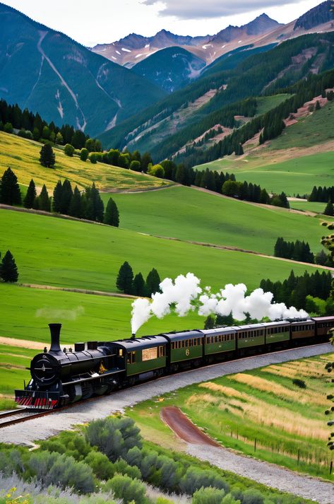 Embark on a scenic adventure aboard the Durango & Silverton steam train, traversing Colorado's stunning mountain landscapes. Discover hot springs, valleys, and plateaus amidst rugged scenery. #Colorado #TrainTravel #ScenicRoute Train Adventure, San Juan Mountains, Mountain Scenery, Cascade Waterfall, Mountain Valley, Steam Train, Train Journey, Raw Beauty, Steam Trains