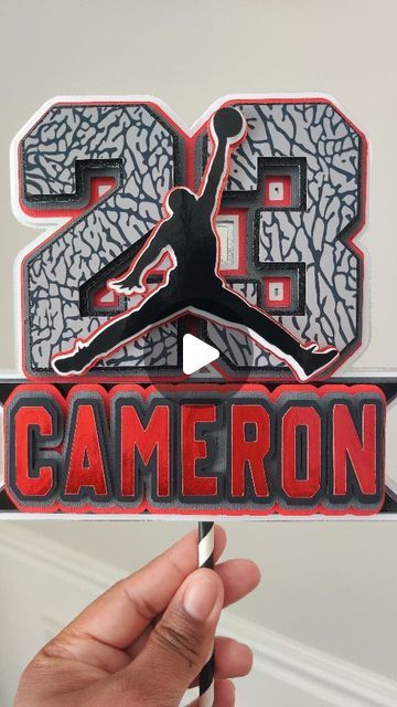 Jordan Jumpman Inspired Theme Birthday Cake Topper. Perfect for a 23rd birthday or can be customized for a Jordan fan of any age. 23 Birthday Jordan Year, Jordan 23 Cake, Jordan Cake Topper, Jordan Year Birthday 23 Tshirt, Jordan Year Birthday, 23rd Birthday Cake, 23 Birthday Cake, Jordan Cake, Theme Birthday Cake