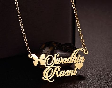 Women custom double name necklace Double Name Necklace, Double Name, May 27, Name Necklace, Custom Jewelry, On Instagram, Quick Saves, Instagram