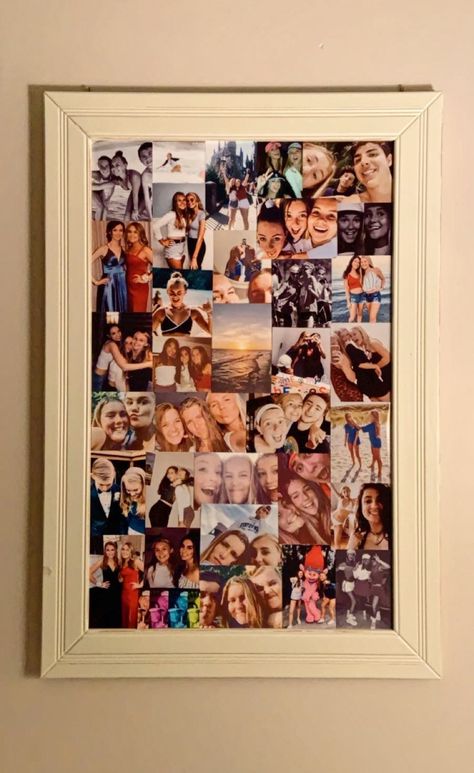 Friends Board With Pictures, Friend Board With Pictures, Photo Wall Collage Bedroom Friends, Cute Pic Collage Ideas, Friends Collage Frame, Collage In Picture Frame, Picture Collage On Canvas, Best Friend Picture Collage, Picture Collage In Frame