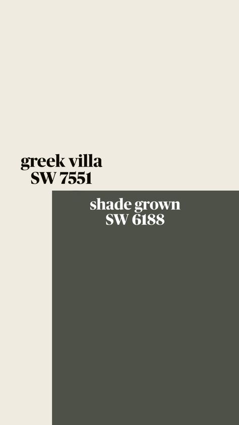 greek villa & shade grown Greek Villa Sherwin Williams, Greek Villa, Sherwin Williams Paint, Ryan Homes, Greek Villas, House Color Palettes, Living Room Inspo, Color Pallets, Colorful Wallpaper