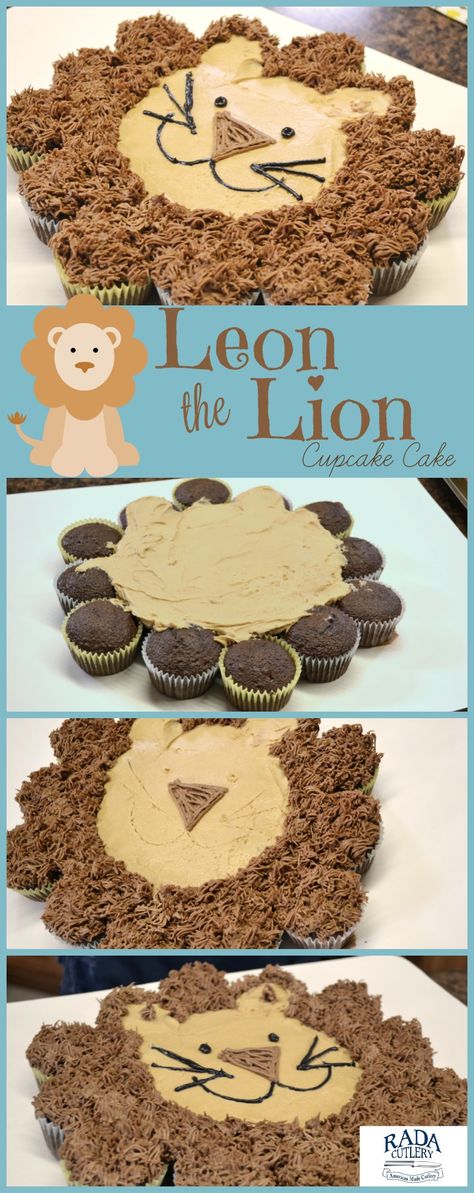 Cake Lion, Lion Cupcakes, Cupcakes Design, Cookies Cupcake, Pull Apart Cupcake Cake, Pull Apart Cake, Cake Pulls, Fun Cupcake Recipes, Pull Apart Cupcakes