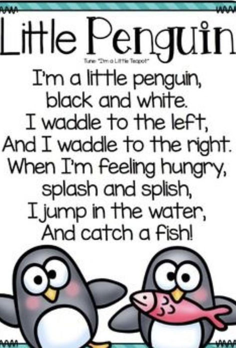 Pin by Hannah Rubenstein on Artic animals | Winter songs for preschool, Winter activities preschool, Preschool songs Penguin Songs For Toddlers, Penguin Poems For Kids, Winter Nursery Rhymes, Penguin Songs For Preschool, Arctic Animals Toddler Activities, Penguin Activities For Toddlers, Penguins Preschool, Winter Songs For Preschool, Daycare Songs