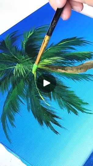 Tree Painting Easy, May Art, Palm Tree Drawing, Ocean Art Painting, Palm Tree Art, Palm Trees Painting, Tree Drawing, Seascape Paintings, Ocean Art