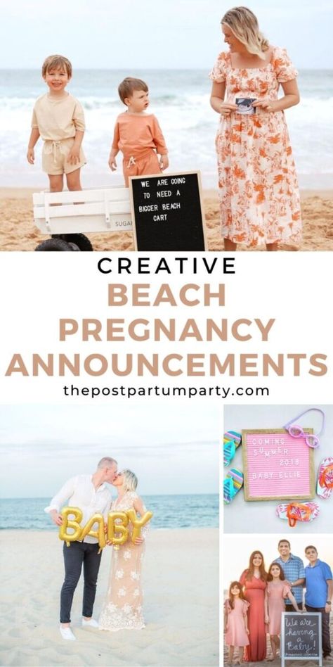 There's nothing better than a beach babe—beach baby that is! Check out these fantastic beach pregnancy announcements to introduce everyone to your beach bump! 4th Baby Announcement, Postpartum Party, Beach Baby Announcement, Third Pregnancy Announcement, Third Baby Announcements, 3rd Pregnancy Announcement, Summer Pregnancy Announcement, 2nd Pregnancy Announcements, 3rd Baby Announcement