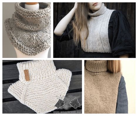 10 Knitted Dickie Patterns – Free! - Knit Dickies Free Pattern, Retirement Money, Knit Projects, Stitch Braids, Cozy Accessories, Bandana Styles, Learn How To Knit, Seed Stitch, Cowl Pattern