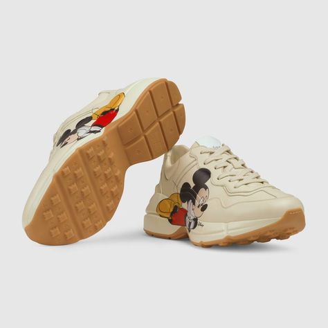 Shop the Women's Disney x Gucci Rhyton sneaker in white at GUCCI.COM. Enjoy Free Shipping and Complimentary Gift Wrapping. Gucci Rhyton, Disney Sneakers, Sneakers Gucci, Urban Shoes, Gucci Sneakers, Sneaker Shoes, Diaper Backpack, Casual Backpack, Luxury Bags