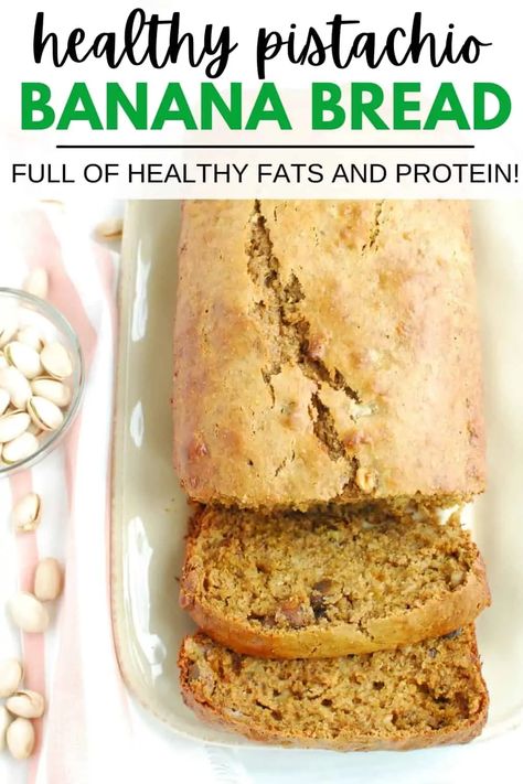 Pistachio Recipes Healthy, Pistachio Bread, Healthy Banana Bread Recipe, Cooking For Dummies, Pistachio Dessert, Pistachio Recipes, Banana Bread Recipe Healthy, Pistachio Butter, Healthy Bread Recipes