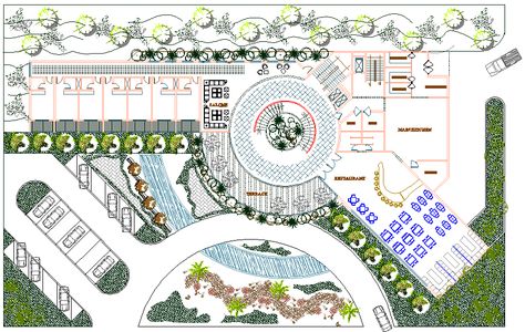 Main Plaza Landscape, Hotel Room Design Plan, Playgrounds Architecture, Hotel Design Architecture, Hotel Landscape, Landscape Architecture Plan, Restaurant Plan, Resort Plan, Hotel Floor Plan