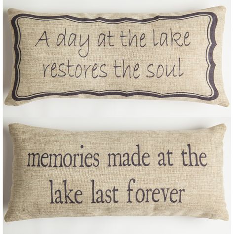 Lake Quotes, Cabin Pillows, Lake Theme, Lake House Gifts, Tan Pillows, Lake Gifts, House Lake, Lake Decor, Lake Signs