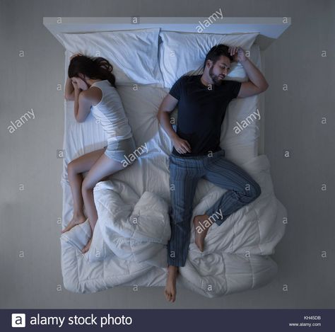 Couple Watching Tv, Bed Top View, Messy Bed, Couple Sleeping, Sleep Late, Laying In Bed, Wide Awake, Sleeping In Bed, Pose Reference Photo