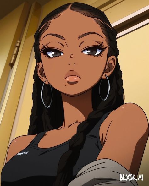 Profile Pose Ideas, Black Cartoon Girl, Photo Profil Instagram, Black Anime Girlies Pfp, Black Anime Pfps, Black Anime, Black Anime Characters Women, Black Anime Oc, Anime Black People