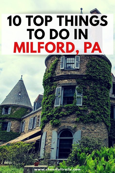 Looking for things to do in Milford, Pennsylvania? We have got you covered on that. Read on to discover the best things to do in this historic town of Pennsylvania. | Poconos Mountains | Pennsylvania | Milford Pennsylvania | United States Travel Poconos Vacation, Poconos Mountains, Delaware Water Gap, Pennsylvania Travel, Eastern Europe Travel, New England Travel, Adventure Camping, United States Travel, Travel Inspo