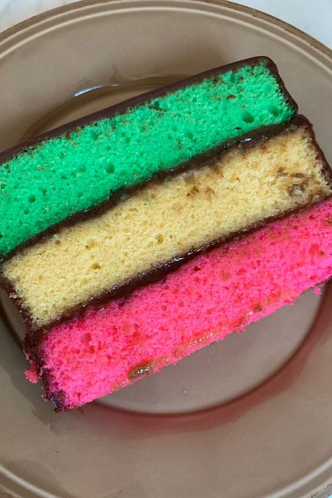 Rainbow Cookie Cake Recipe, Italian Rainbow Cake, Italian Rainbow Cake Recipe, Italian Rainbow Cookie Cake, Sheet Pan Cookies, Sheet Pan Dessert, Rainbow Cookie Cake, Rainbow Cookies Recipe, Homemaker Tips