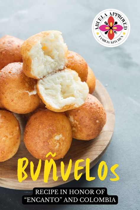 Bunuelos Recipe Colombian, Columbian Bunuelos Recipe, Columbian Appetizers, Columbian Desserts, Colombian Bunuelos Recipe, Encanto Food, Homemade Mexican Food, Bunuelos Recipe, Columbian Recipes