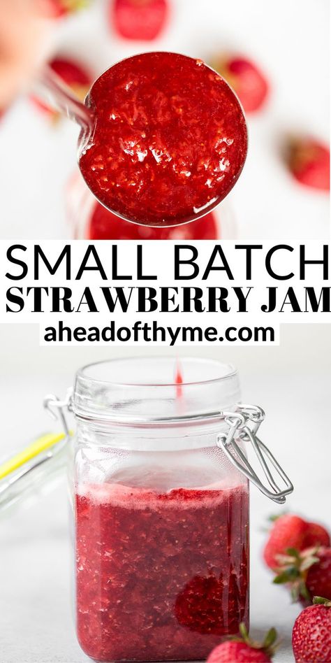 Small Batch Strawberry Jam, Strawberry Jelly Recipes, Fancy Picnic, Batch Meals, Fruit And Yogurt Parfait, Easy Strawberry Jam, Easy Jam, Strawberry Jam Recipe, Homemade Strawberry Jam