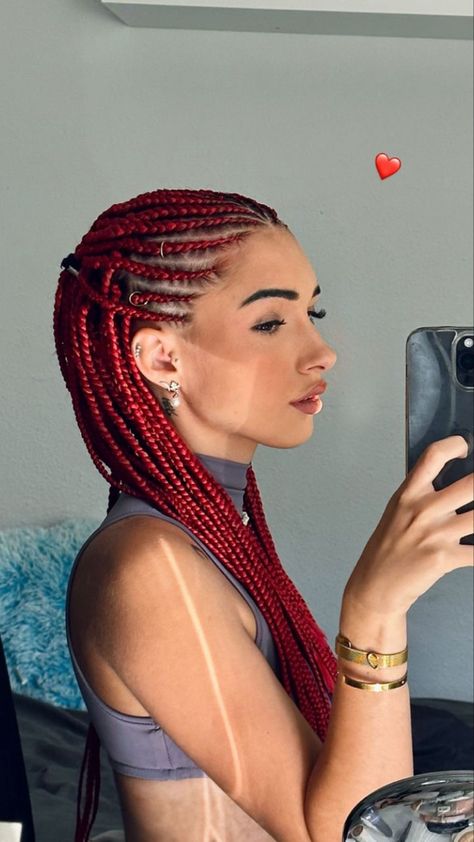 Boxer Braids Hairstyles, 2024 Hair Trends For Women, Red Box Braids, Rasta Hair, 2024 Hair Trends, Kanekalon Braids, Kanekalon Hair, Hair Extensions For Short Hair, Side Braid Hairstyles