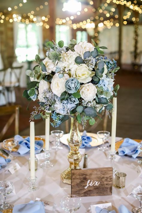 Rusty Baby, Sweetheart Backdrop, Blue Wedding Theme Centerpieces, Slate Blue Wedding, Wedding Venues In Florida, Blue Wedding Centerpieces, Baby Blue Weddings, Blue Centerpieces, All Inclusive Wedding