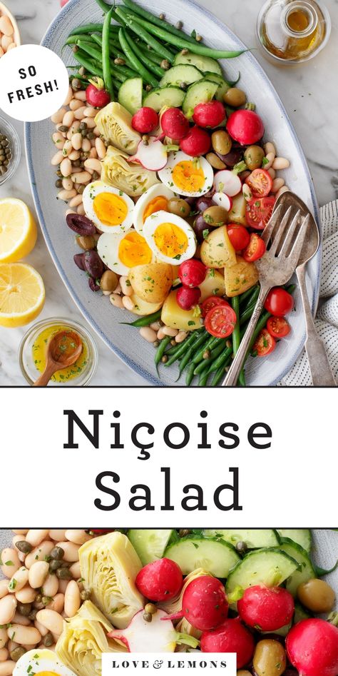 Nicoise Salad Recipe - Love and Lemons Green Beans Potatoes, Salad Nicoise, Nicoise Salad Recipe, Nicoise Salad, Summer Veggies, Lemon Vinaigrette, Healthy Summer Recipes, Dinner Salads, Fresh Veggies