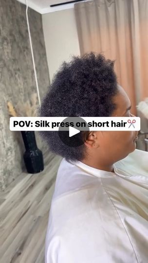 Bomb silk press pixie✂️😍⁣ - - - cr: a_yaunatae | Nadula Hair | Nadula Hair · Original audio Short Hair Press Out, Slick Press On Short Natural Hair, Short Pressed Hairstyles, Very Short Silk Press, Silk Press Pixie Cut, How To Do Silk Press Natural Hair, Silk Press Natural Hair Short Bob 4c, Short Silky Hair, Twa Silk Press