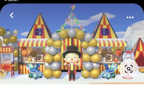 Acnh Fun Fair Ideas, Circus Animal Crossing, Animal Crossing Fun Fair, Acnh Circus, Acnh Carnival, Acnh Citycore, Acnh Kidcore, Ac Codes, Bug Images