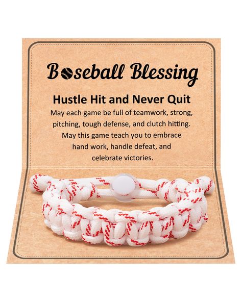 PRICES MAY VARY. [ Baseball Bracelet ] The Baseball bracelet will show your love for Baseball and Sport, reminding you that faith and sportsmanship go hand in hand [ Baseball Party Favors ] This bracelet is a meaningful gifts for Baseball players, Baseball teams, Baseball fans, sons, grandsons, friends, and yourself on graduation, Baseball senior night, birthday, Christmas, Valentine's Day, and Baseball Party [ Material ] Made from Red and White braided cord and a Baseball charm, this bracelet i Baseball Good Luck Gifts, Baseball Coach Appreciation Gifts Diy, Baseball Lover Gift Ideas, Baseball Team Gifts End Of Season, End Of Season Baseball Gifts For Players, Baseball Theme Gifts, Baseball Coach Gift Ideas, Gifts For Senior Night, Baseball Senior Night