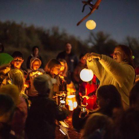 Lantern Walk, Kids Lantern, Lantern Party, Can Lanterns, Tin Can Lanterns, Walk Idea, Fall Lantern, Community School, Stars At Night