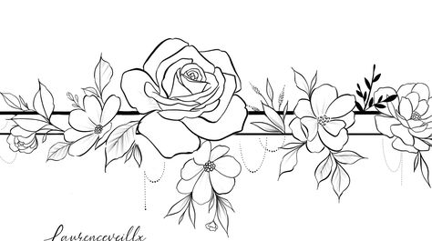 Rose Flower Bracelet Chain Tattoo Design @laurenceveillx #tattooideas #rosetattoos Chain Tattoo Design, Chain Tattoo, Bracelet Chain, Flower Bracelet, Tattoo Design, Rose Flower, Black And White, Tattoos, Bracelet