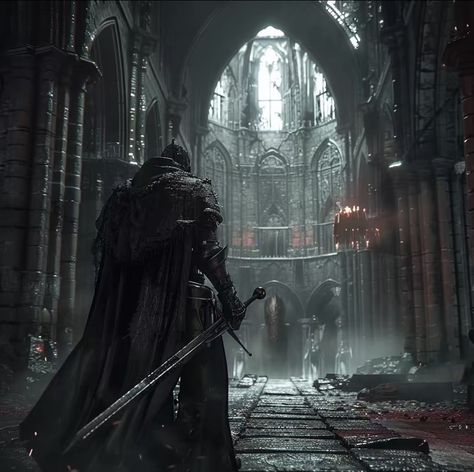 Dark Medieval Knight Aesthetic, Abandoned Kingdom, Dark Souls Aesthetic, Dark Fantasy Knight, Knight Pfp, Knight Core, Dark Souls Artwork, Dark Castle, Dark Fantasy Artwork