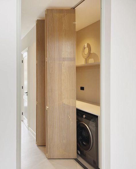 Hidden Laundry Rooms, Laundry Cupboard, Bold Decor, Modern Laundry Rooms, Laundry Room Inspiration, Laundry Closet, Bathroom Decor Ideas Colors, Modern House Exterior Colors, Home Inspo