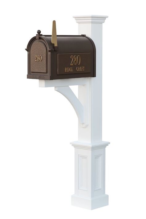 60" H In-Ground Standard Post White Mailbox, Mailbox Garden, Mailbox Posts, Mailbox Design, Mailbox Post, Cape House, Mounted Mailbox, Wood Post, House Number Sign