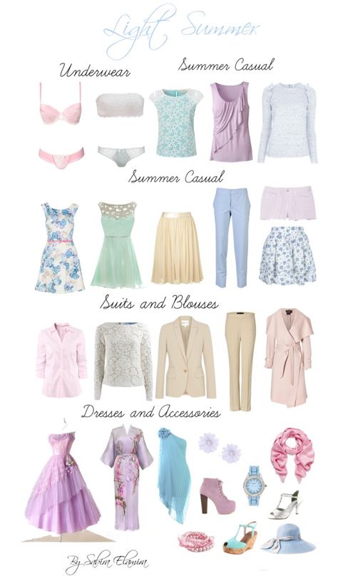 "Light Summer Light Colors" by sabira-amira ❤ liked on Polyvore Light Summer Inspiration, Outfits For Light Summer Palette, Light Summer Pallette Outfits, Light Summer Color Outfits, Light Summer Style Outfit, Light Summer Fashion, Light Summer Jewelry, Light Summer Palette Outfits, Spring Light Outfits