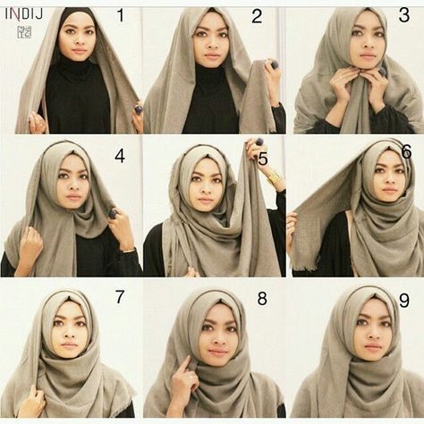 Wide wide wide Hijab Wrapping Styles, Square Hijab Tutorial, Easy Hijab Style, How To Wear Hijab, Wrap Hijab, Simple Hijab Tutorial, Stile Hijab, Hijab Designs, Simple Hijab