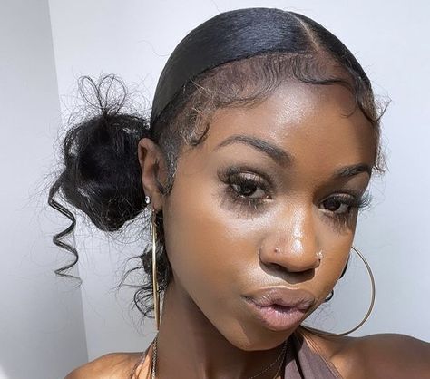 Quick Natural Hair Styles, Edges Hair, Curly Hair Styles Easy, Hairdos For Curly Hair, Natural Curls Hairstyles, Slicked Back Hair, Slick Hairstyles, Dope Hairstyles, Hair Ponytail Styles