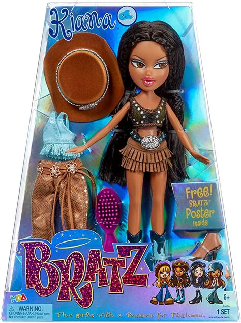 Amazon.com: Bratz® Original Fashion Doll Kiana™ with 2 Outfits and Poster : Toys & Games Bratz Reproduction, Black Bratz Doll, Bratz Doll Outfits, Brat Doll, Bratz Girls, Tyler Durden, Fashion D, Original Dolls, Doll Outfits