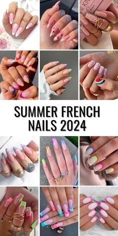 Summer French Nails, Summer Nails 2024, Latest Nail Trends, Manicure Inspiration, Nail Pops, Summery Nails, French Nail Designs, Trendy Nail Design, Nails 2024