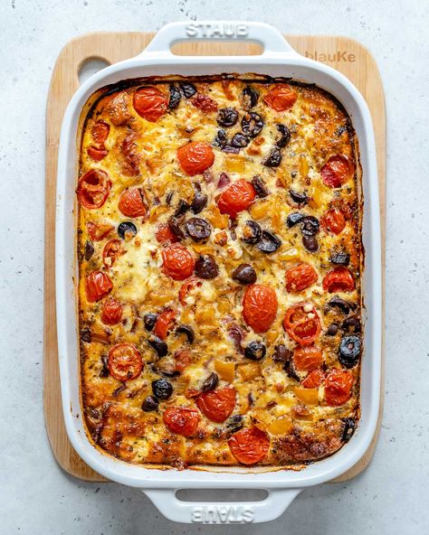 Greek-Style Breakfast Casserole for a Delicious Brunch Idea! | Clean Food Crush Greek Breakfast Recipes, Greek Breakfast, Clean Breakfast, Weekly Meal Prep, Sausage Dishes, Breakfast Ingredients, Eating Breakfast, Egg Dishes, Healthy Breakfasts