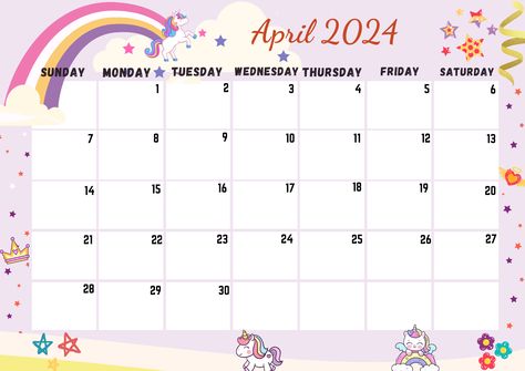 April 2024 Calendar Printable, Apr 2024 Calendar,A4 size,PrettiestarsPrintable April Calendar 2024, 2024 Calendar Printable, Monthly Printable, Creative Calendar, Weekly Calendar Planner, Paper Craft Videos, Monthly Calendar Printable, 2024 Calendar, Calendar Printable