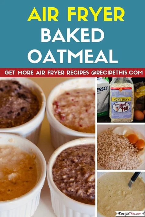 Air Fryer Baked Oatmeal. My baked oatmeal guide showing you how to make the BEST air fryer baked oatmeal, that is healthy, kid friendly, includes several variations, easy to feed for one, or to expand to feed several. Even better, made with quick oats to make cooking air fryer baked oatmeal even faster. #airfryer #airfryerrecipes #airfryeroatmeal #airfryerbreakfast #airfryerbreakfastrecipes #bakedoatmeal Airfryer Breakfast, Slow Cooker Balsamic Chicken, Clean Dinner Recipes, Air Fryer Recipes Breakfast, The Best Air Fryer, Best Air Fryer, Baked Oatmeal Recipes, One Skillet Meals, Paleo Recipe