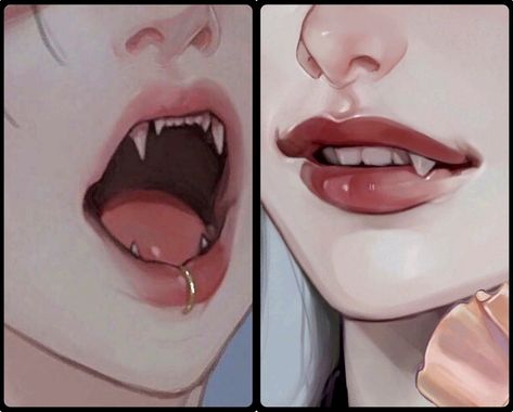 Wolf Fangs Teeth, Lips Open Drawing, Open Lips Reference, Character With Tongue Out, Looking Up Mouth Open Reference, Wiping Mouth Reference Pose, Open Mouth Pose Reference, Gritted Teeth Reference, Biting Lip Drawing Reference