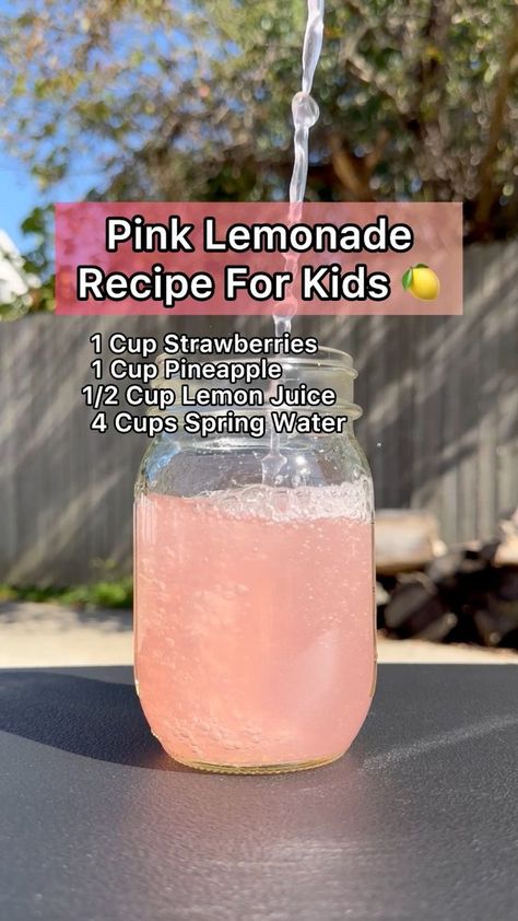 Lemonade Recipe For Kids, Pink Lemonade Recipe, Pink Lemonade Recipes, Healthy Lemonade, How To Make Pink, Recipe For Kids, Lemonade Recipe, Kid Drinks, Lemonade Recipes