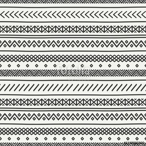 Vector: Tribal hand drawn line geometric mexican ethnic seamless pattern. Border. Wrapping paper. Scrapbook. Doodles. Vintage tiling. Handmade native vector illustration. Aztec background. Ink graphic texture Mandala Basics, Scrapbook Doodles, Aztec Background, Patterns Mandala, Graphic Texture, Mandala Zentangle, Doodle Borders, Mandala Patterns, Paper Scrapbook