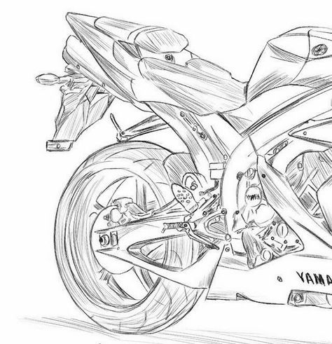 Yamaha R1 Drawing, Yamaha Drawing, Motorcycle Artwork, Sticker Tattoo, Image Moto, Motorcycle Drawing, Bike Drawing, Bike Sketch, Tattoo Trend