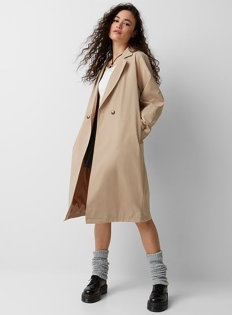 Sandy beige trench coat | Twik | Women's Trenches Fall/Winter 2019 | Simons Beige Trench Coat, Waterproof Coat, Trench Coats Women, Short Long, Trench Coats, Creative Fashion, Trench Coat, Fall Winter, Clothes For Women