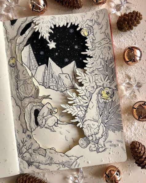 Art 2nd Grade, Sketchbook Art Journal, Bullet Journal Art, Arte Sketchbook, Arte Inspo, Dessin Adorable, Paper Cut Art, Sketchbook Inspiration, Sketchbook Ideas