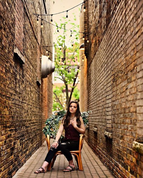 Alley photography, alleyway, alleyway photos, alleyway Photoshoot, alley photos, senior photos in an alley, rattan chair, unique senior portraits, senior portraits, urban photography, urban senior portraits, urban senior pictures, Downtown senior photos, Wisconsin senior photographer, alley photoshoot, #seniorportraits #wisconsinphotographer #wisconsinportraitphotographer… Senior Pictures Urban Backgrounds, Alleyway Photoshoot, Alternative Senior Pictures, Highschool Photoshoot, Alley Photoshoot, Alley Photography, Cheerleading Senior Pictures, Downtown Senior Photos, Urban Senior Portraits