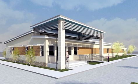 Clinic Facade Design, Clinic Facade, Office Building Design, Healthcare Architecture, Medical Design, Modular Building, Office Buildings, Doctor Office, Medical Office